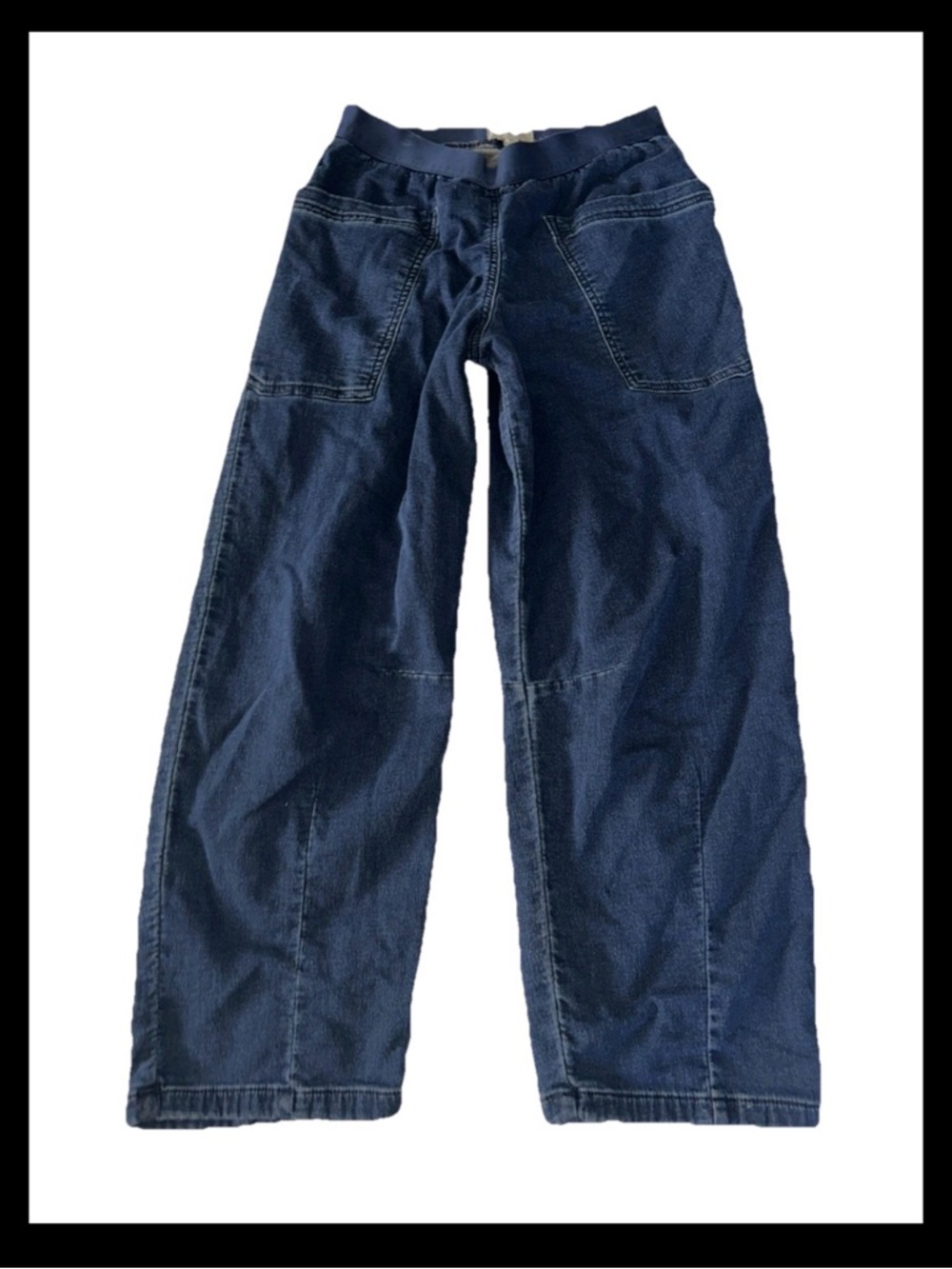 Anthropologie Relaxed Pull-On Barrel Jeans by Pilcro​ Dark Wash Women’s Size XS